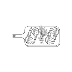 Steak meat on board coloring pages