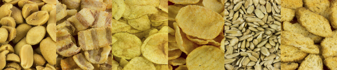 Potato chips snacks, corn, cracker