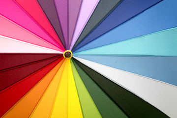 Obraz premium Rainbow umbrella isolated. White background