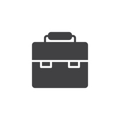 Briefcase vector icon. filled flat sign for mobile concept and web design. Suitcase simple solid icon. Portfolio Symbol, logo illustration. Pixel perfect vector graphics