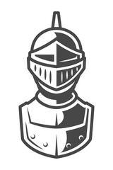 Knight metal helmet front view template