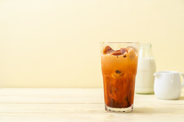 Thai tea ice cube with milk