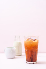 Thai tea ice cube with milk