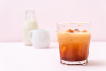 Thai tea ice cube with milk