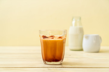 Thai tea ice cube with milk