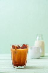 Thai tea ice cube with milk