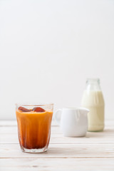 Thai tea ice cube with milk
