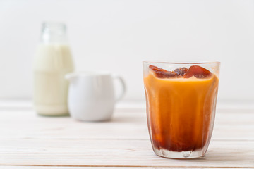 Thai tea ice cube with milk