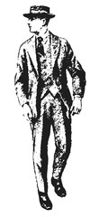 Man suit hat #vector #isolated - Mann mit Anzug und Hut