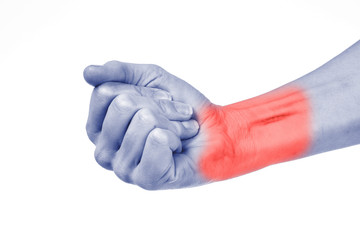 Carpal tunnel syndrome painful area
