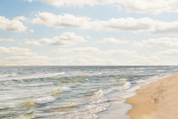 Empty sea and beach background with copy space.