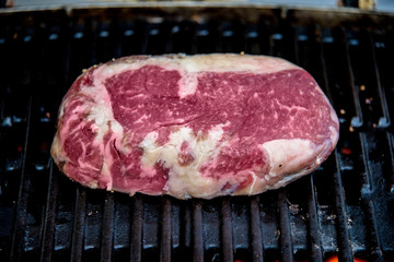 Beef steak on the grill