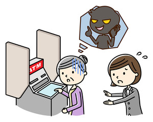 振込詐欺　ATM