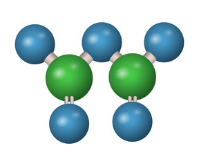 3D molecule of phosphorus pentoxide. Chemical formula. Acid vector illustration.