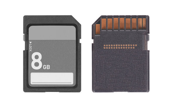 Memory card isolated on white background - 8 Gigabyte