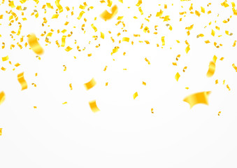 Stock vector illustration defocused gold confetti isolated on a transparent background