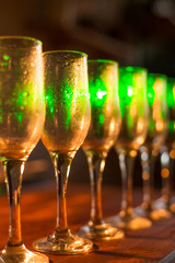 Glasses with wine on dark background. alcohol concept