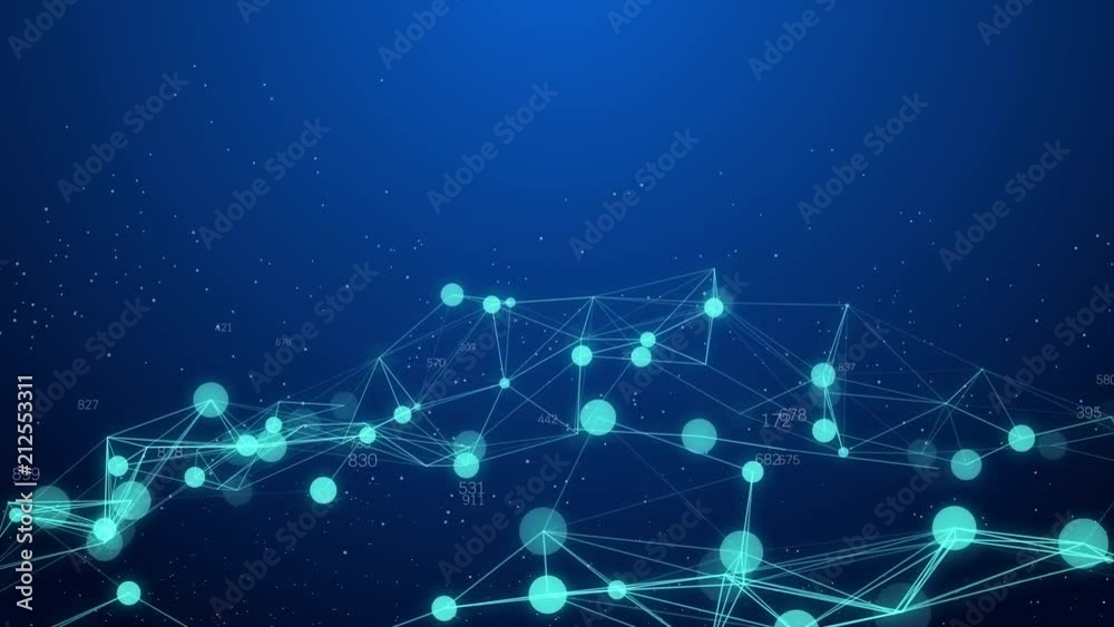 Poster Abstract Network connection concept creative motion graphic background with hacker code running