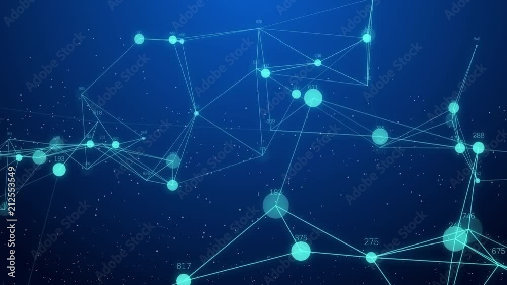 Poster Abstract Network connection concept creative motion graphic background with hacker code running