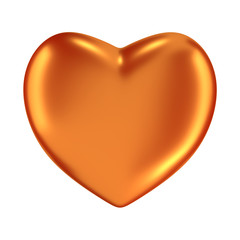 Fototapeta premium heart of red gold isolated on white background, closeup
