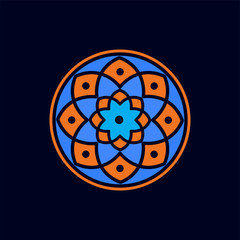mandala Floral circle logo vector element. floral logo template