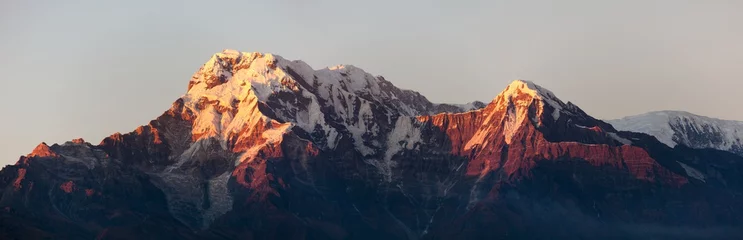 Crédence de cuisine en verre imprimé Everest mount Annapurna, evening sunset view
