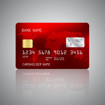 Realistic detailed credit card