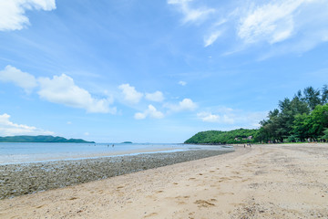The beach and the sea with blue sky