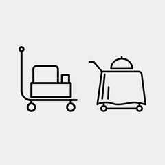 Hotel room service vector icon