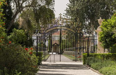 Acre, Israel - May 10, 2018 : Bahai Gardens in Acre, Israel