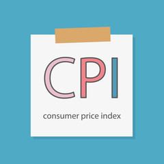 CPI (Consumer Price Index) written in a notebook paper- vector illustration