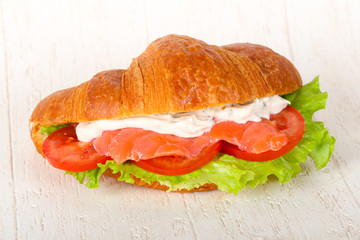 Croissant with salmon