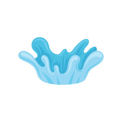 Blue water splash, design element for marine nautical theme vector Illustration on a white background