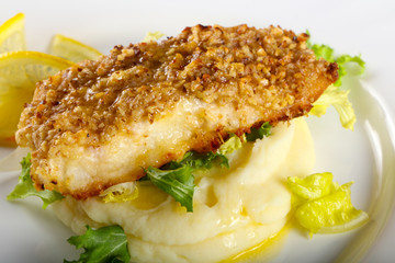 Cod fish with mashed potato