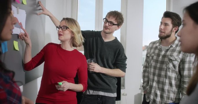 Young focused business people in a new office brainstorming about the company analysis which leads to a critical discussion