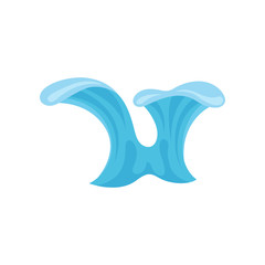 Ocean or sea wave, water splashes, design element for marine nautical theme vector Illustration on a white background