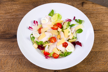 Salad with ham