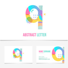 Creative abstract Letter q design vector template on The Business Card Template. Abstract Colorful Alphabet .Friendly funny ABC Typeface. Type Characters.EPS10