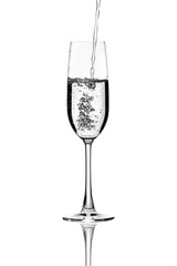 Champagne glass isolated on white background