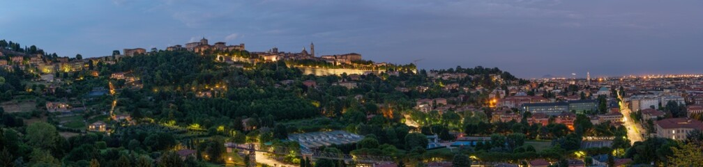 Fototapeta na wymiar Bergamo medieval city fortified by Venetian walls