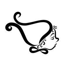 Head of a small amusing elf or dwarf, profile