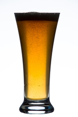 craft beer glass on white background