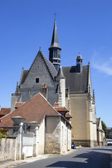 Fototapeta premium Montrésor. Collégiale Saint-Jean-Baptiste. Indre-et-Loire. Pays de Loire