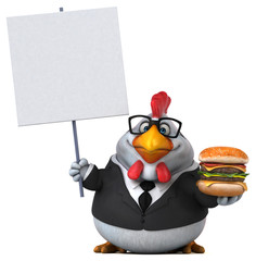 Fun chicken - 3D Illustration