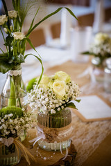 The wedding decoration in vintage look, natural discreet and beautiful