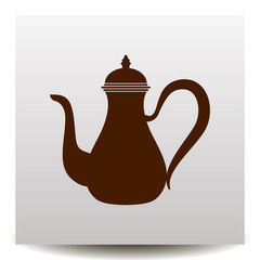 teapot or coffee pot vector icon