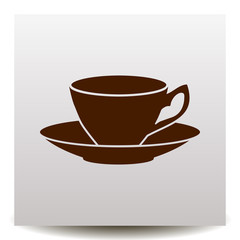 Coffee cup with saucer vector icon