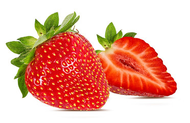 Fresh strawberry isolated on white background with clipping path