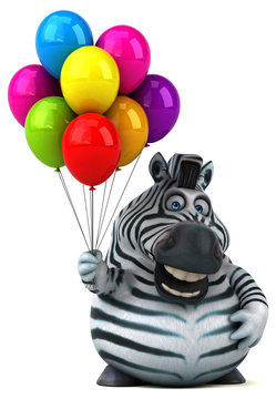 Fun zebra - 3D Illustration