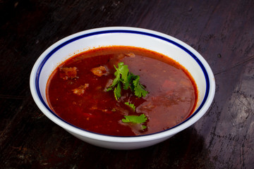 Tomato soup with meat